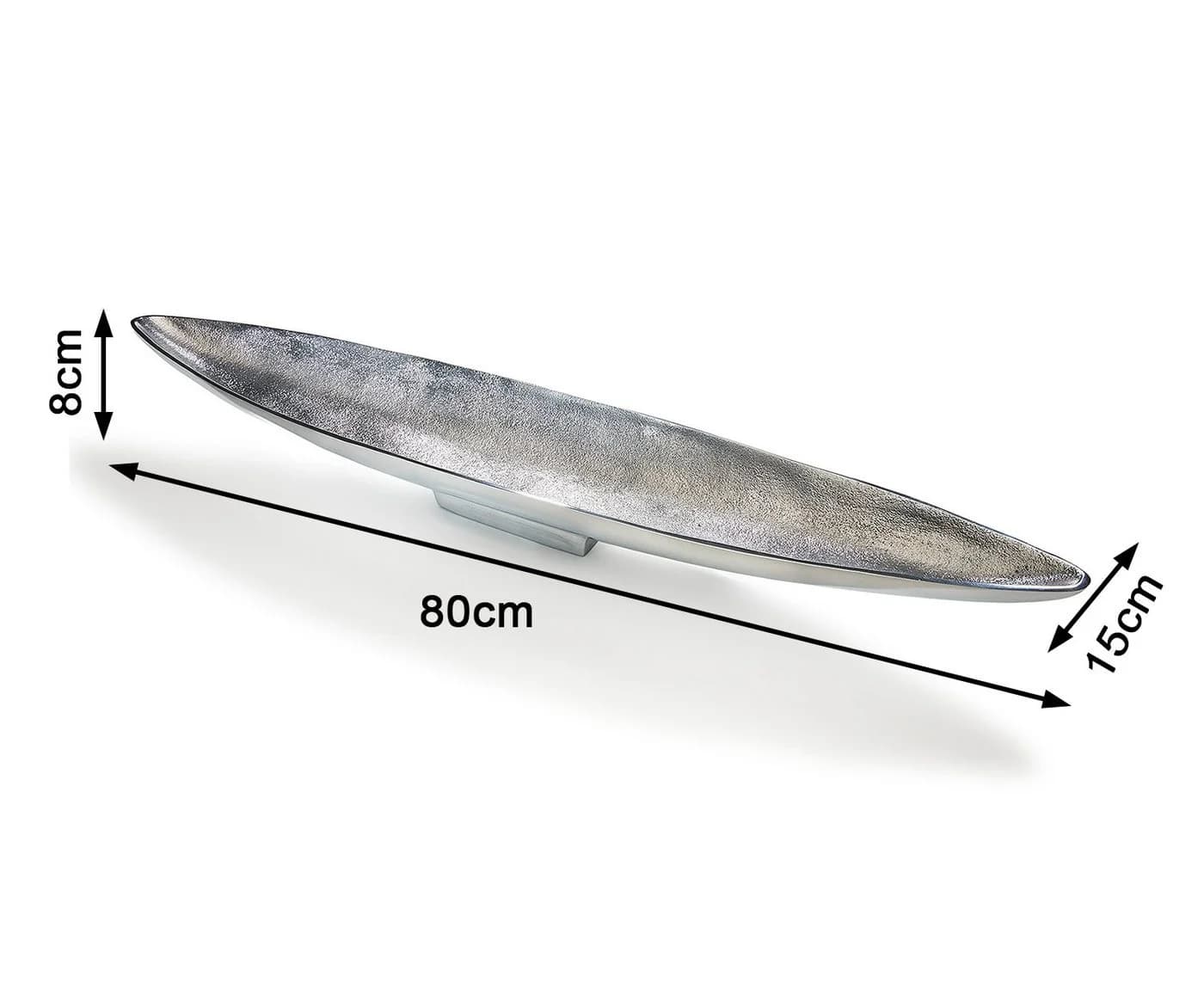 Kobolo Dekoschale Schiffchenform Metall 80cm Silber - Bild 4