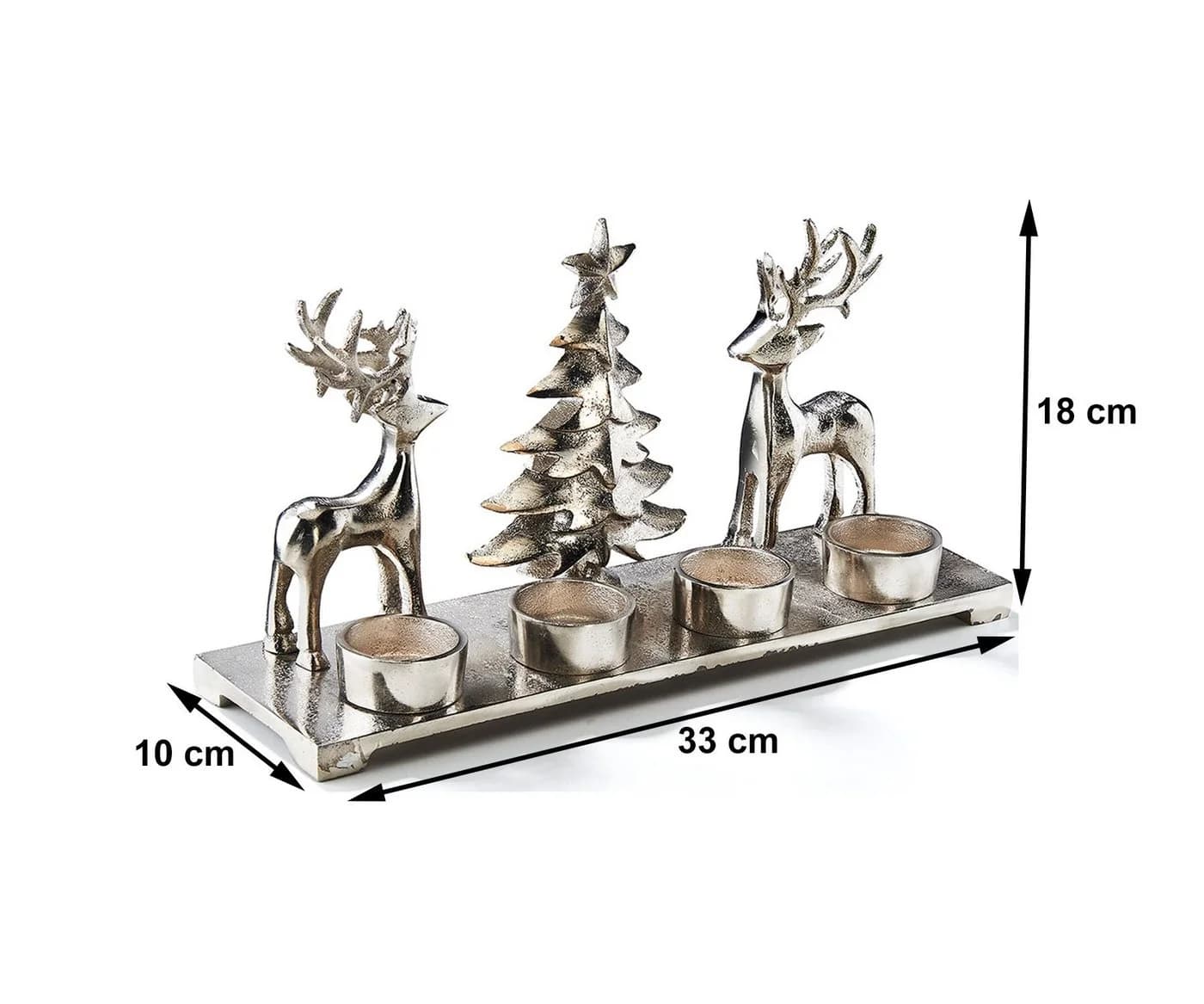 Kobolo Kerzenhalter Adventskranz silber Metall 4 Teelichter - Bild 3