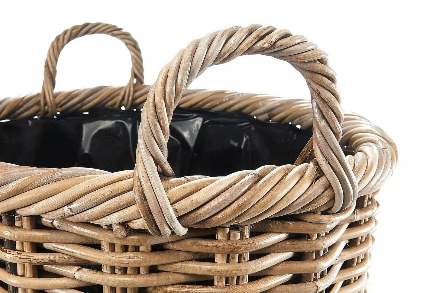 Kobolo Pflanzkübel Rattan rund mit Folie ausgeschlagen 2 Größen - Bild 4