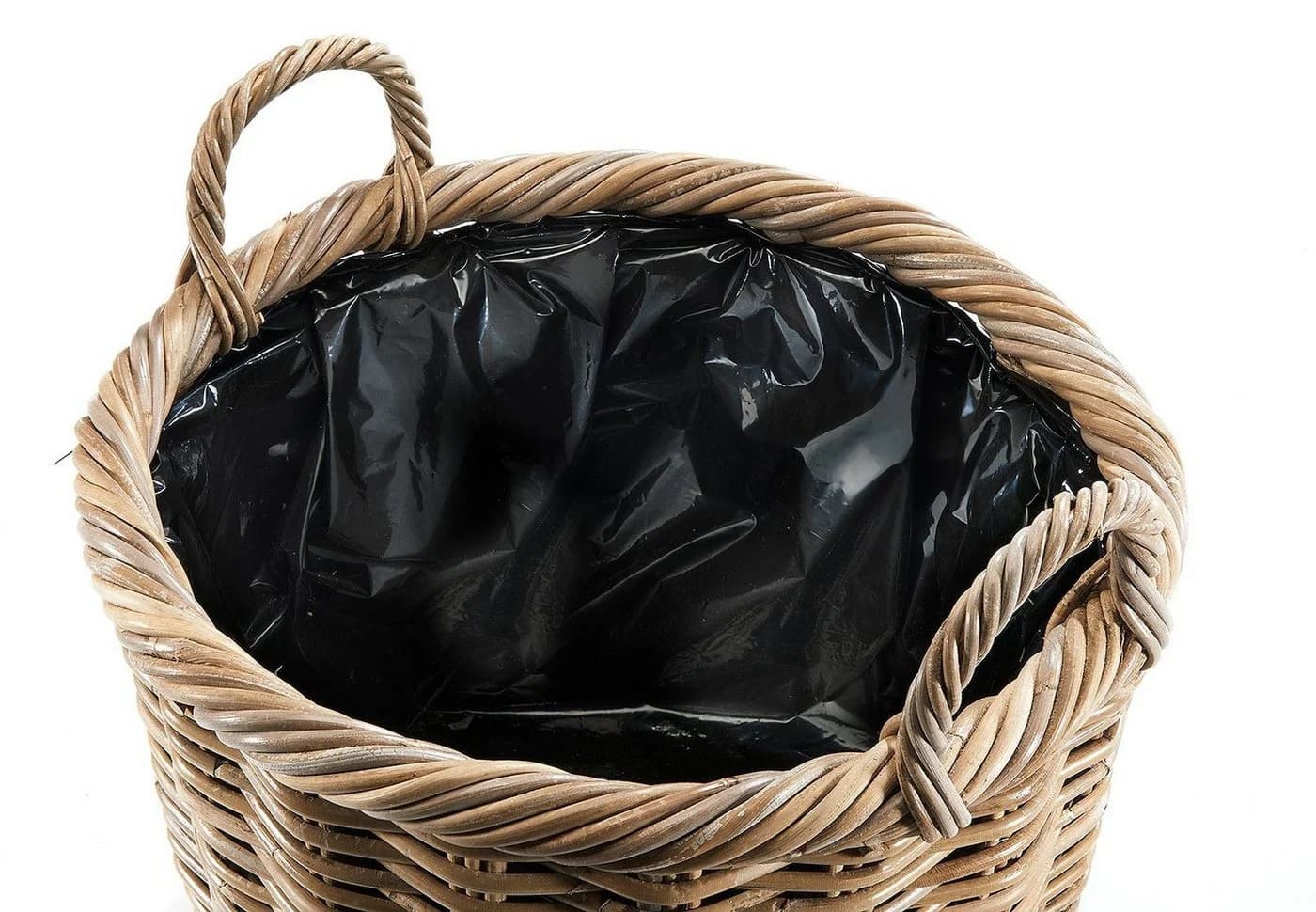 Kobolo Pflanzkübel Rattan rund mit Folie ausgeschlagen 2 Größen - Bild 5
