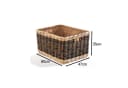 Kobolo Kaminholzkorb Rattan zweifarbig Jutestoff Bild 3