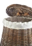 Kobolo Wäschekorb rund grau mit Deckel - Rattan kubu grey Bild 5