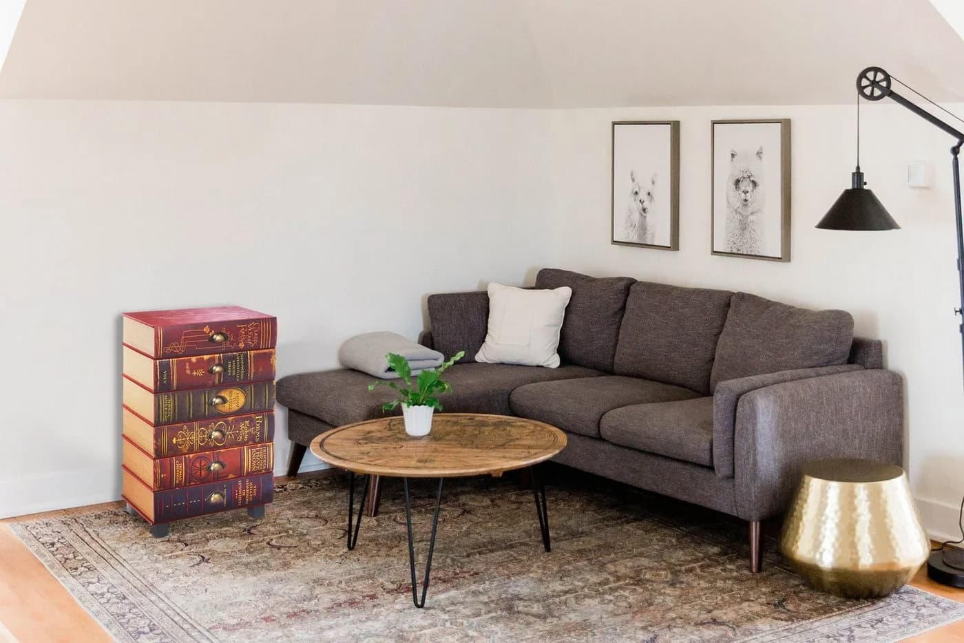 Kobolo Regal Kommode BOOKS MDF mit bedrucktem PU Überzug Bunt