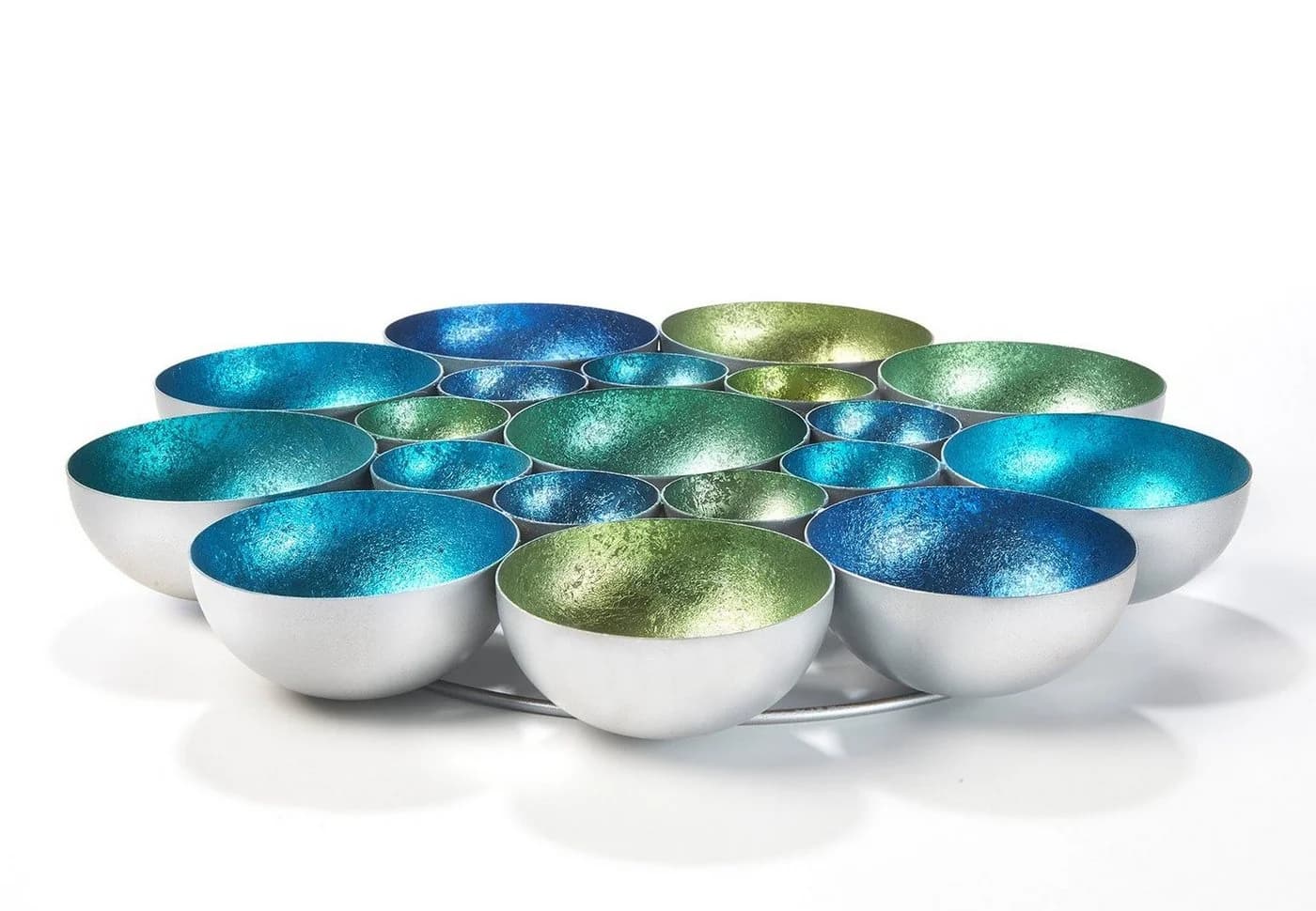 Kobolo Kerzenhalter BUBBLE Metall Blau Grün Teelichter - Bild 5