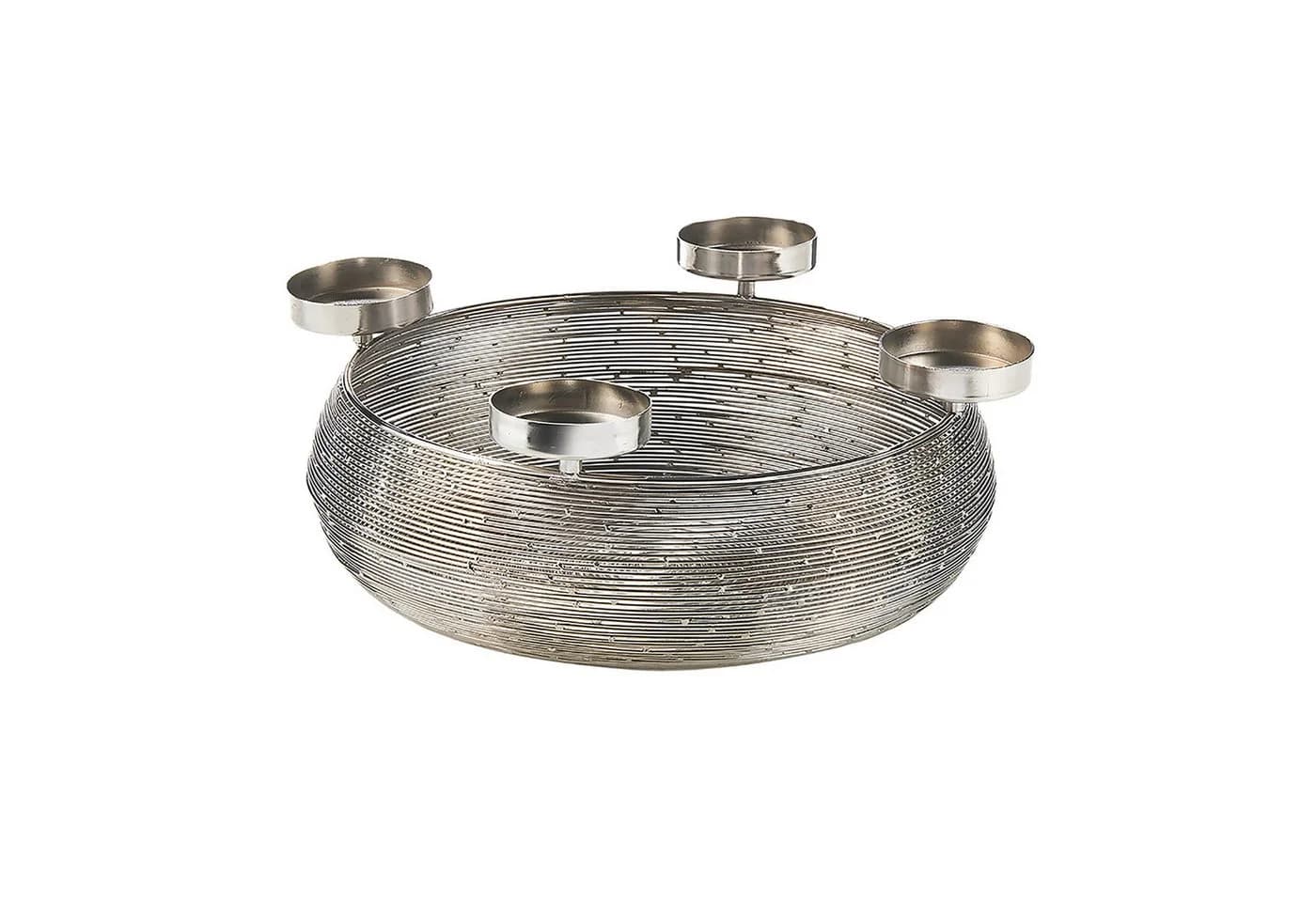Kobolo Kerzenhalter Dekokranz Metall Silber - Bild 2