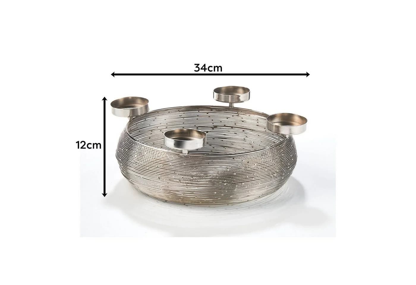Kobolo Kerzenhalter Dekokranz Metall Silber - Bild 5