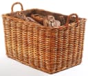 Kobolo Kaminholzkorb Rattan mit abnehmbarem Leinenfutter Braun Bild 2