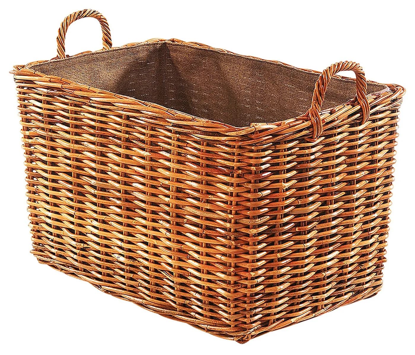 Kobolo Kaminholzkorb Rattan mit abnehmbarem Leinenfutter Braun - Bild 4