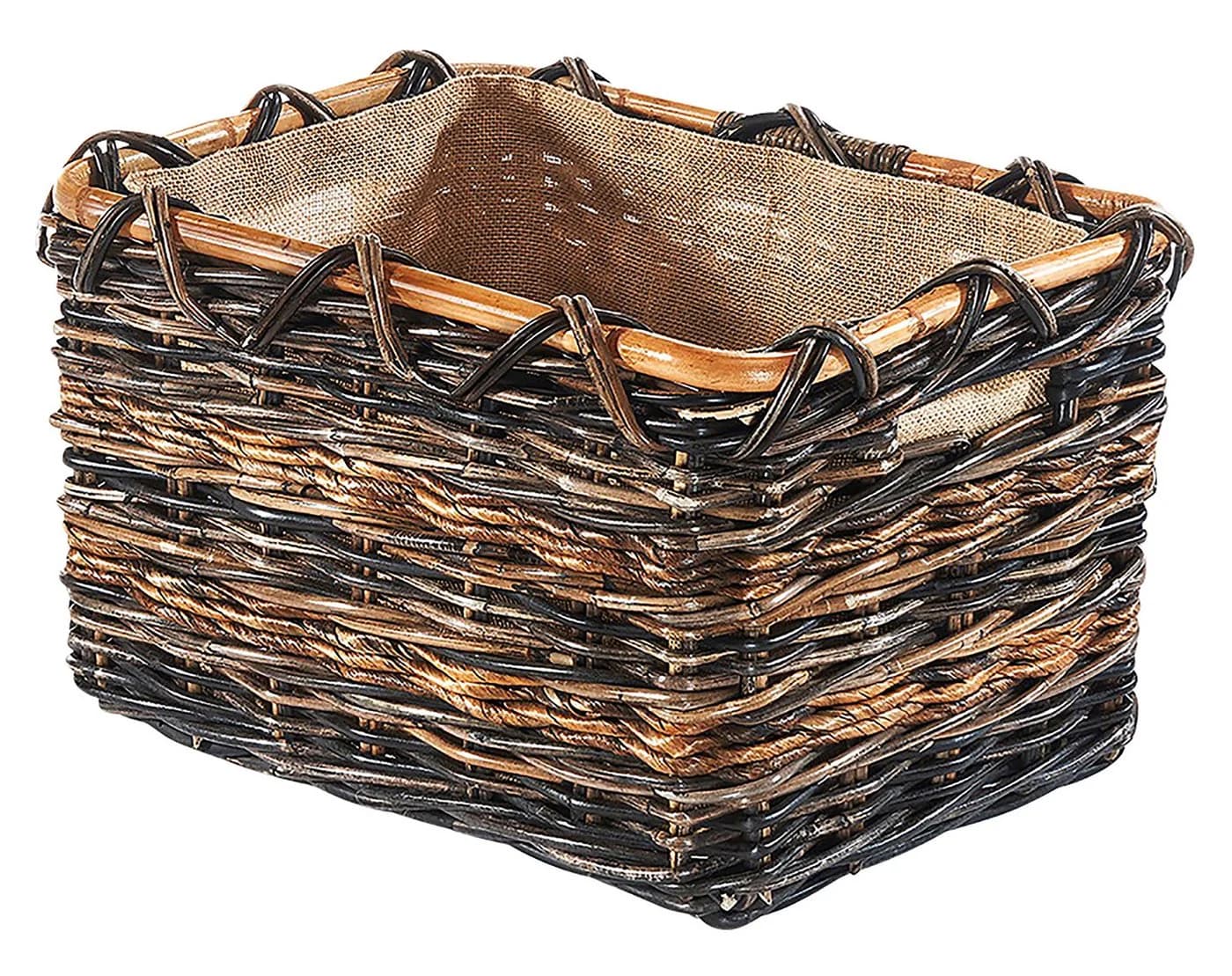 Kobolo Kaminholzkorb Rattan Bananenblatt Jutestoff M - Bild 4