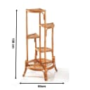 Kobolo Blumenregal Pflanzenständer aus Rattan - natur - für 4 Töpfe Bild 4