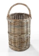 Kobolo Aufbewahrungskorb Treppenkorb Rattan Grau Bild 4