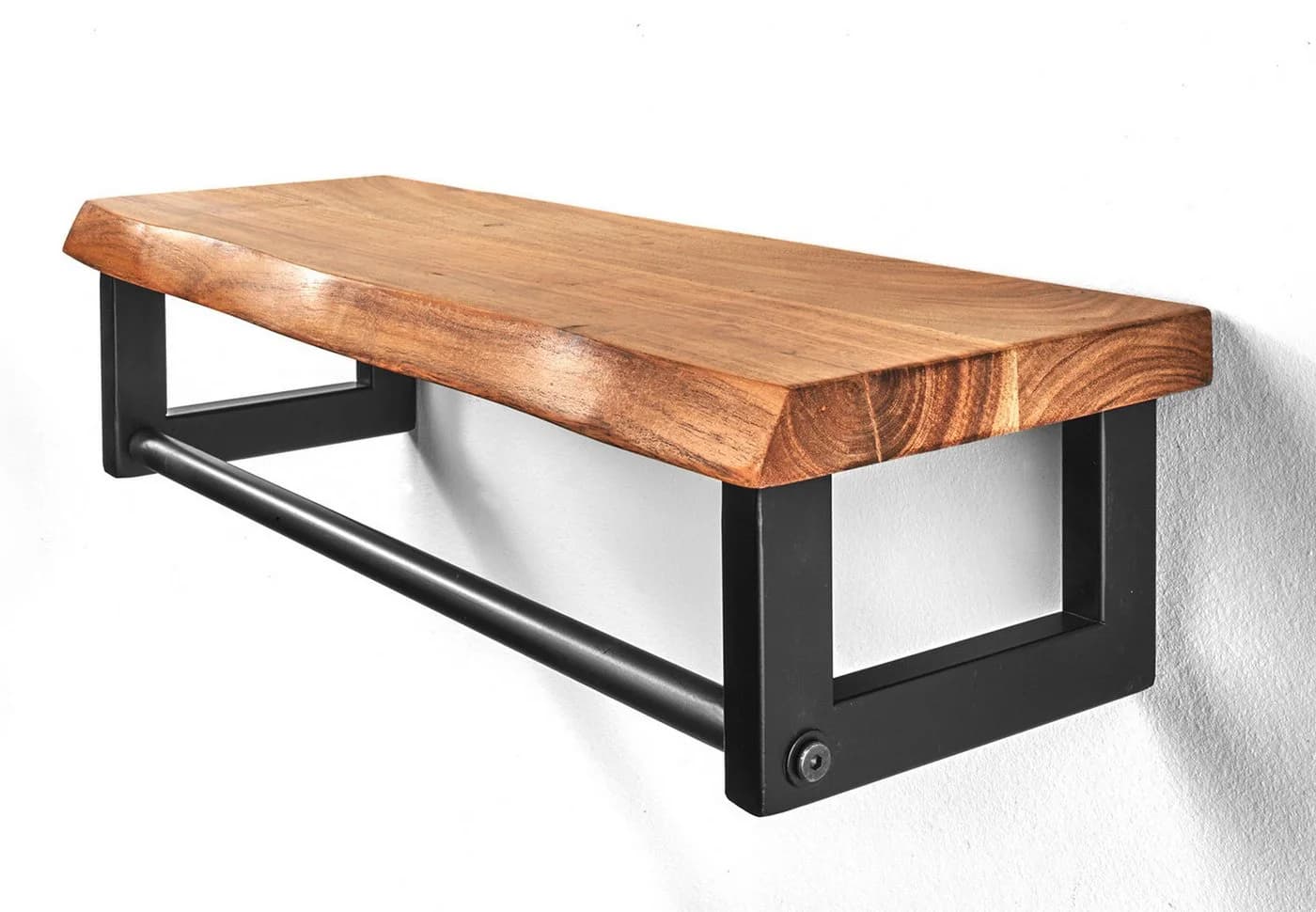 Kobolo Garderobenständer Wandregal Metall und Holz - Bild 4