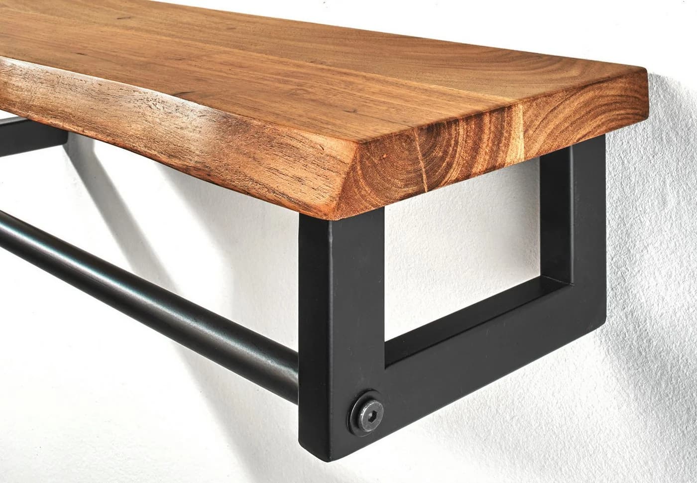 Kobolo Garderobenständer Wandregal Metall und Holz - Bild 5