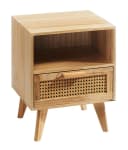Kobolo Regal Kommode mit Schublade und Ablagefach Braun Boho-Look Bild 2