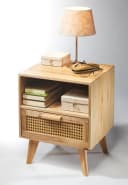 Kobolo Regal Kommode mit Schublade und Ablagefach Braun Boho-Look Bild 4