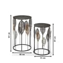 Kobolo Beistelltisch Set PIANTA 2er Metall Holz Schwarz Silber Gold Bild 4