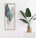Kobolo Wandbild SENTONI Metallbild Wanddeko Gold Blau Pflanzen Used Look Bild 1