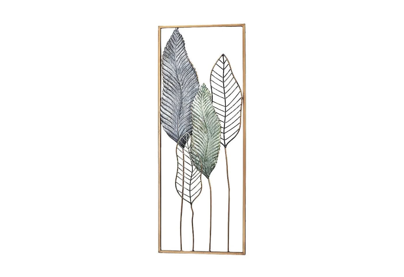 Kobolo Wandbild SENTONI Metallbild Wanddeko Gold Blau Pflanzen Used Look - Bild 2