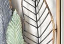 Kobolo Wandbild SENTONI Metallbild Wanddeko Gold Blau Pflanzen Used Look Bild 5