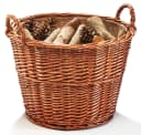 Kobolo Kaminholzkorb Weide Rund mit Jute-Auskleidung Bild 2