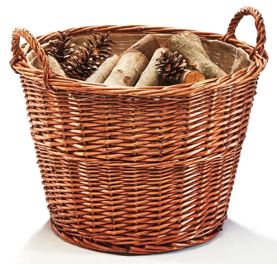 Kobolo Kaminholzkorb Weide Rund mit Jute-Auskleidung - Bild 2