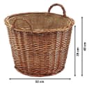 Kobolo Kaminholzkorb Weide Rund mit Jute-Auskleidung Bild 3