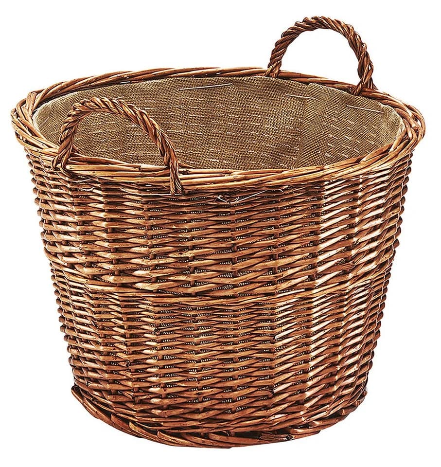 Kobolo Kaminholzkorb Weide Rund mit Jute-Auskleidung - Bild 4