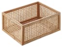Kobolo Aufbewahrungskorb Regalkorb aus Holz und Rattan Braun Bild 2