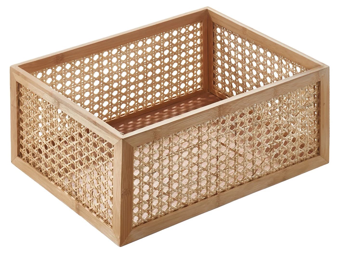 Kobolo Aufbewahrungskorb Regalkorb aus Holz und Rattan Braun - Bild 2