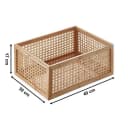 Kobolo Aufbewahrungskorb Regalkorb aus Holz und Rattan Braun Bild 3