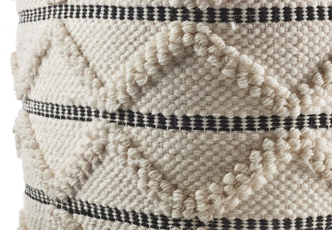 Kobolo Sitzpouf JAIPUR aus Baumwolle mit Muster Weiß - Bild 4