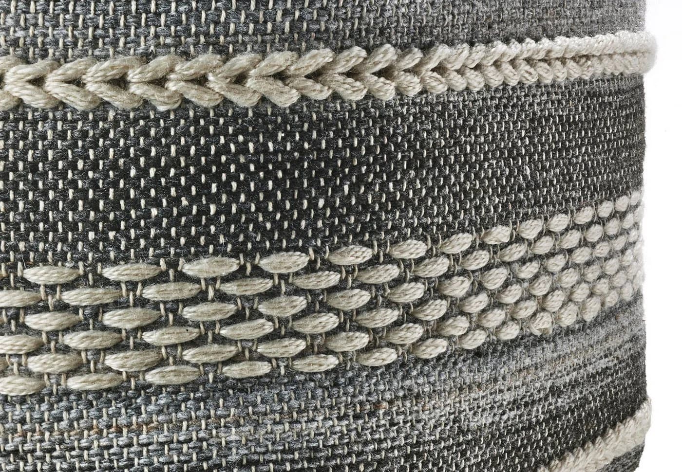 Kobolo Sitzpouf YIN Grau Baumwolle mit Muster - Bild 5