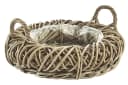 Kobolo Pflanzkübel Rattan Kranzform Kubu Grey mit Folie Bild 2