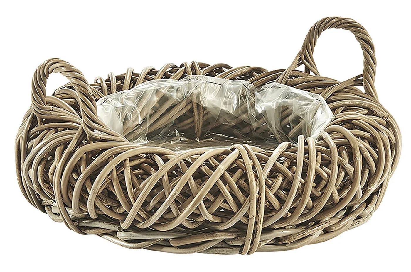 Kobolo Pflanzkübel Rattan Kranzform Kubu Grey mit Folie - Bild 2