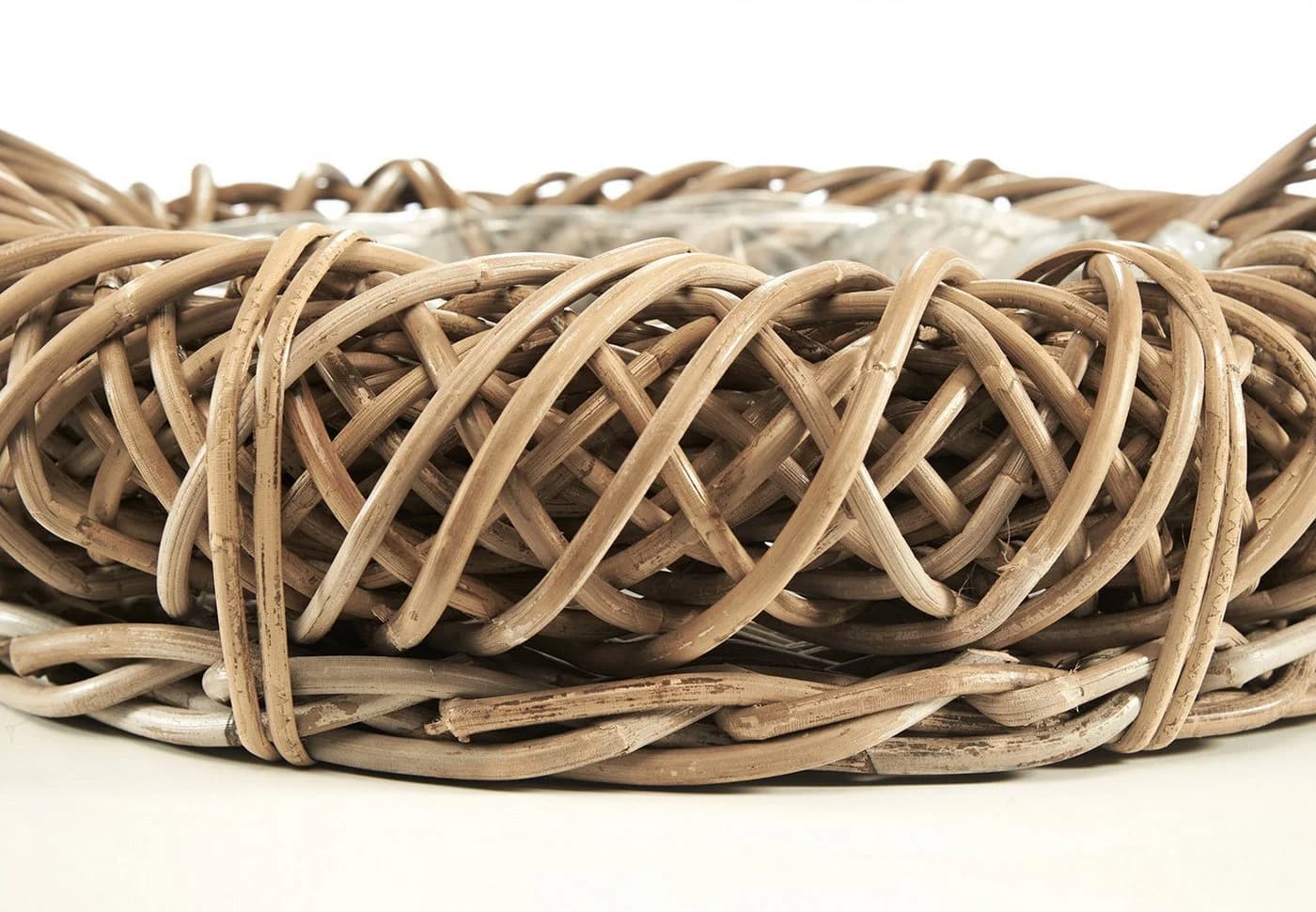 Kobolo Pflanzkübel Rattan Kranzform Kubu Grey mit Folie - Bild 5