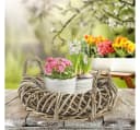 Kobolo Pflanzkübel Rattan Kubu Grey mit Folie Bild 1
