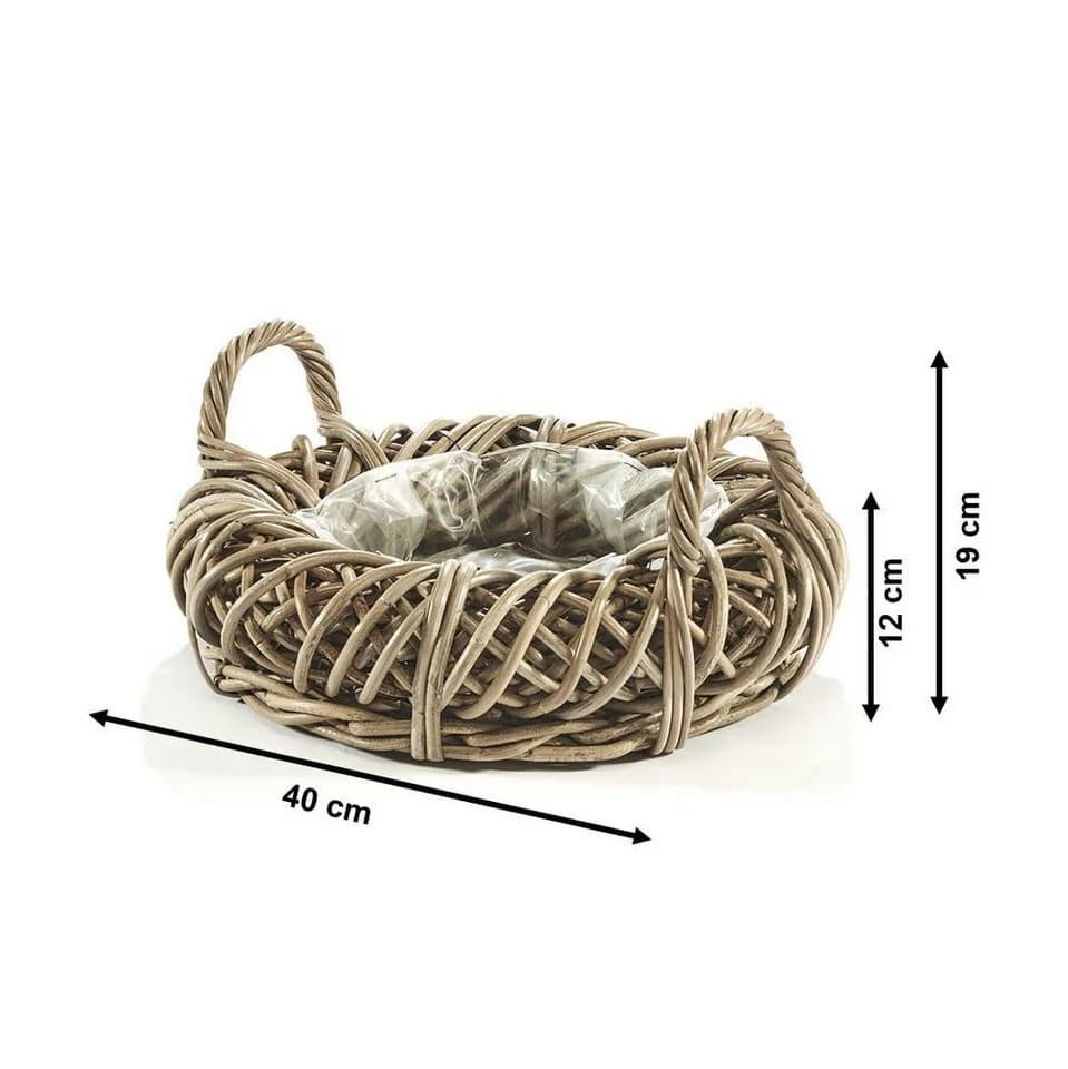 Kobolo Pflanzkübel Rattan Kubu Grey mit Folie - Bild 3