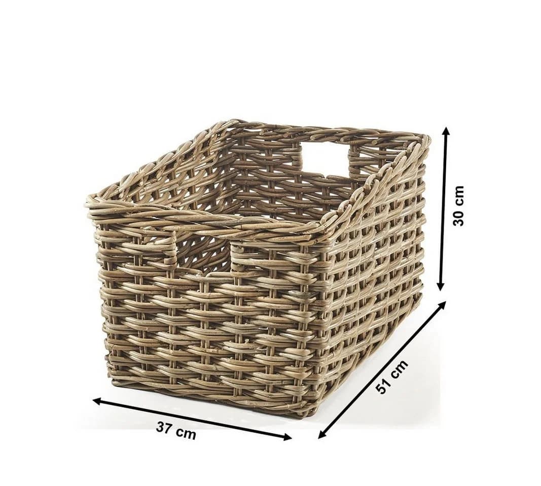 Kobolo Aufbewahrungskorb Rattan Kubu Grau - Bild 3
