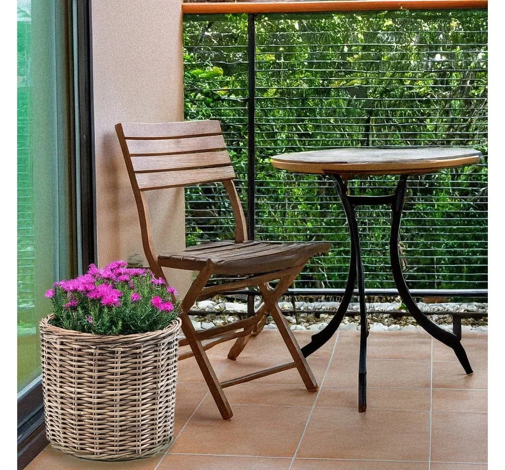 Kobolo Pflanzkorb DURO aus Rattan mit wasserdichter Folie