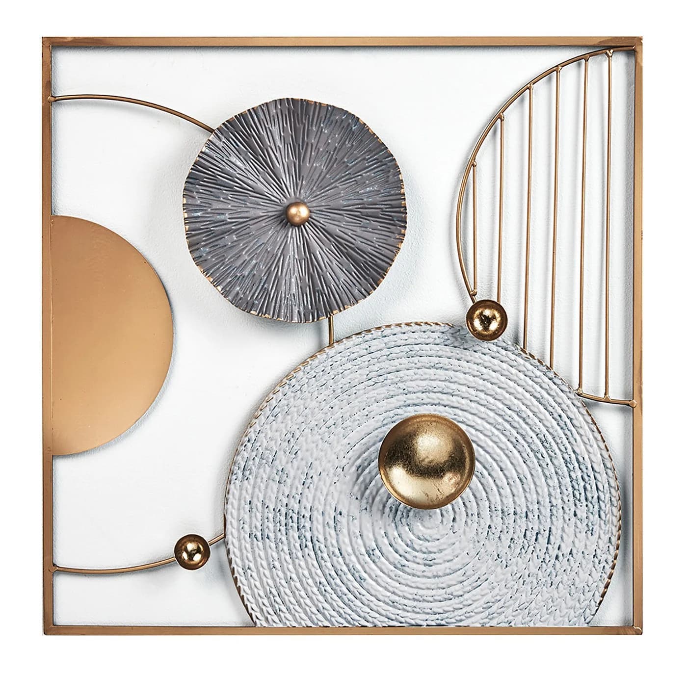 Kobolo Wandbild DALIO Metall 50x50 cm Gold Minimalistisch - Bild 2