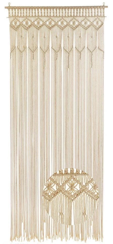 Kobolo Makramee-Vorhang Beige 132 Stränge - Bild 2
