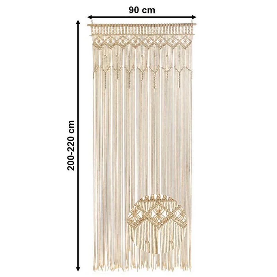 Kobolo Makramee-Vorhang Beige 132 Stränge - Bild 3