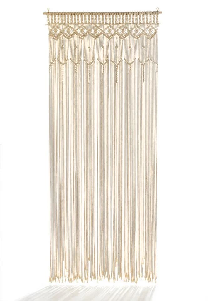 Kobolo Makramee-Vorhang Beige 132 Stränge - Bild 4