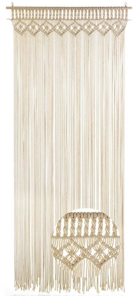 Kobolo Türvorhang TWINE Beige Makramee 132 Stränge 95x210cm - Bild 2
