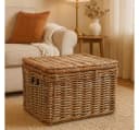 Elegante Rattan-Truhe in Kubu Grey Bild 1