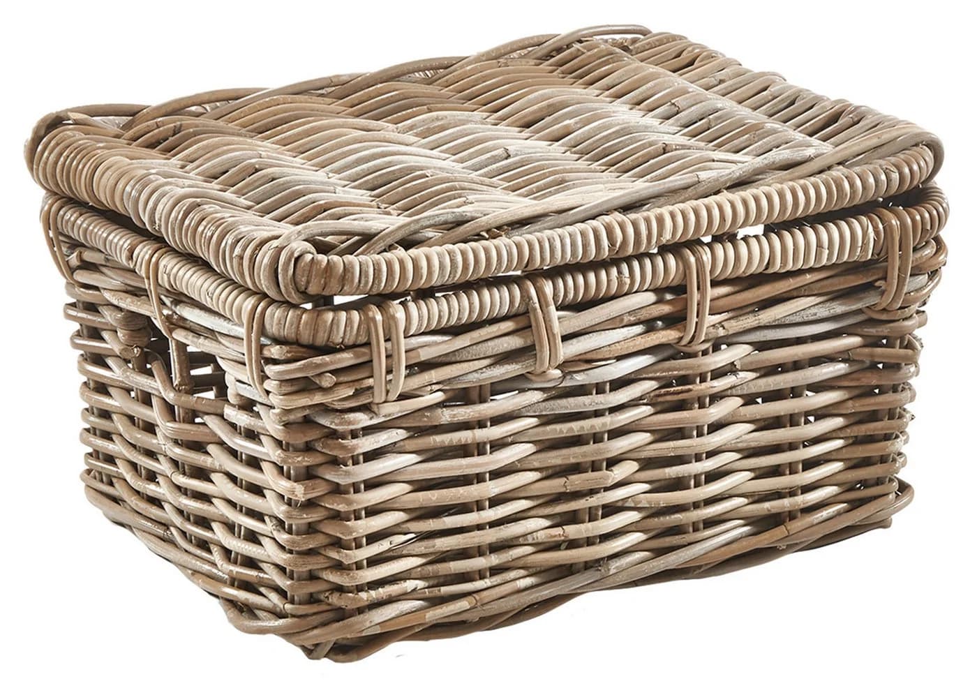 Kobolo Rattan Truhe Grau Kubu Grey Aufbewahrungskiste mit Deckel - Bild 2