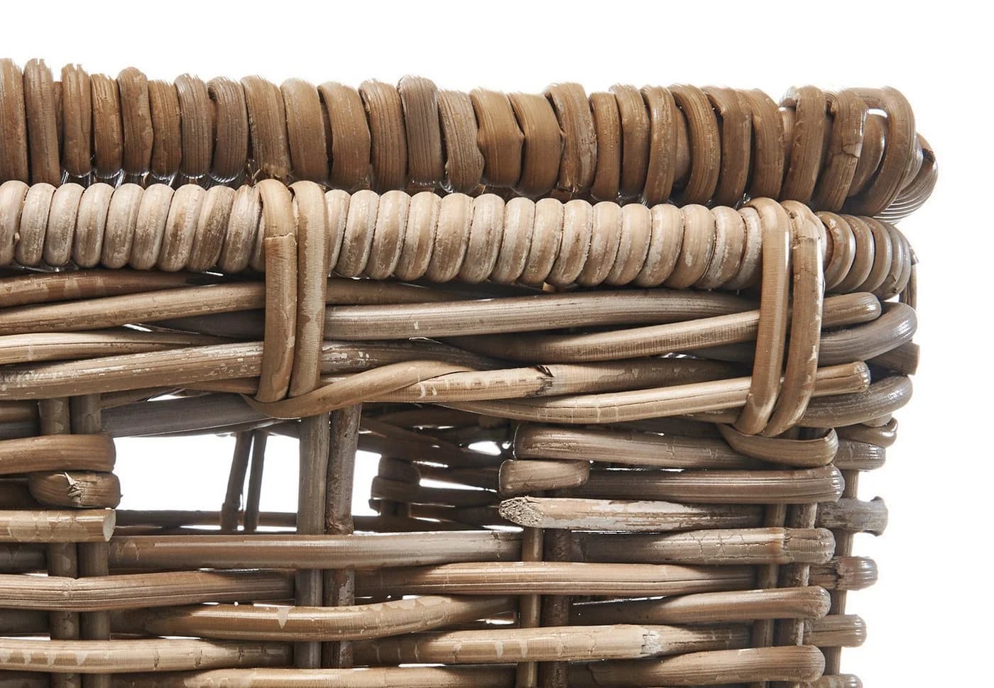 Kobolo Rattan Truhe Grau Kubu Grey Aufbewahrungskiste mit Deckel - Bild 3
