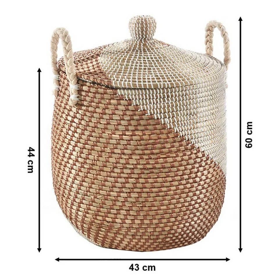 Kobolo Aufbewahrungskorb Schlangenkorb NAGA Seegras inkl. Deckel - Bild 3