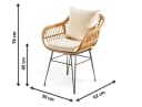 Kobolo Gartenstuhl 4-Fuß Retro Braunes Polyrattan mit Kissen Bild 4