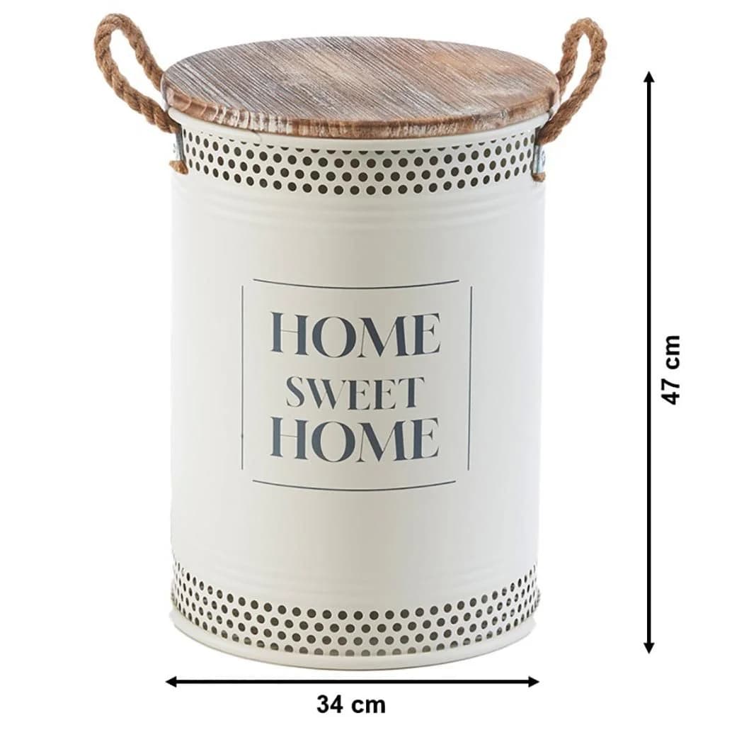 Kobolo Wäschekorb Aufbewahrungskorb HOME Metall Holz